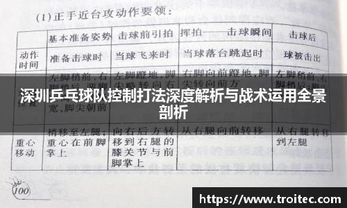 深圳乒乓球队控制打法深度解析与战术运用全景剖析